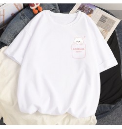 Harajuku y2k 100% Cotton T Shirt Cute Anime Loose Tees Ulzzang Kawaii Animal Printing Summer Short Sleeved T-shirts Women Top...