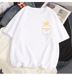 Harajuku y2k 100% Cotton T Shirt Cute Anime Loose Tees Ulzzang Kawaii Animal Printing Summer Short Sleeved T-shirts Women Top...