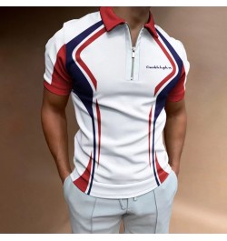 2023 Summer Fashion Men Polo Shirt Stripes Short Sleeve Man Polo Shirt Breathable Tops Slim Business Turn Down Collar $27.57 ...