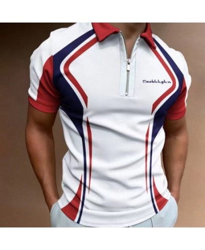 2023 Summer Fashion Men Polo Shirt Stripes Short Sleeve Man Polo Shirt Breathable Tops Slim Business Turn Down Collar $27.57 ...