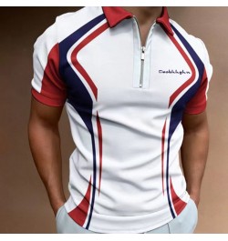 2023 Summer Fashion Men Polo Shirt Stripes Short Sleeve Man Polo Shirt Breathable Tops Slim Business Turn Down Collar $27.57 ...