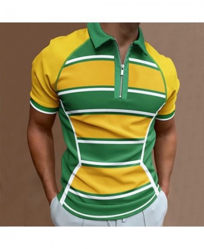 2023 Summer Fashion Men Polo Shirt Stripes Short Sleeve Man Polo Shirt Breathable Tops Slim Business Turn Down Collar $27.57 ...