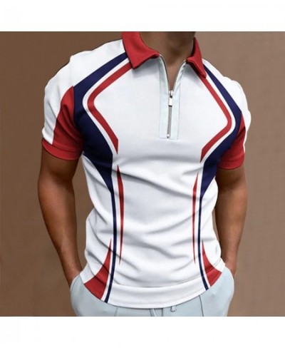 2023 Summer Fashion Men Polo Shirt Stripes Short Sleeve Man Polo Shirt Breathable Tops Slim Business Turn Down Collar $27.57 ...