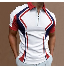 2023 Summer Fashion Men Polo Shirt Stripes Short Sleeve Man Polo Shirt Breathable Tops Slim Business Turn Down Collar $27.57 ...