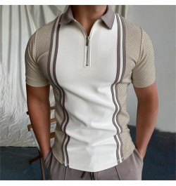 2023 Summer Fashion Men Polo Shirt Stripes Short Sleeve Man Polo Shirt Breathable Tops Slim Business Turn Down Collar $27.57 ...