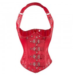 Red Black Steam Punk Leather Underbust Corsets Bustier Rivet Suspender Buckle Waist Cincher Bustier Women Modeling Strap $50....