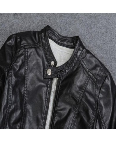 2023 New Women's Spring / autumn PU Leather Jacket Casual Bodycon Soft Artificial Leather Motorcycle Jacket Ladies Jacket $49...