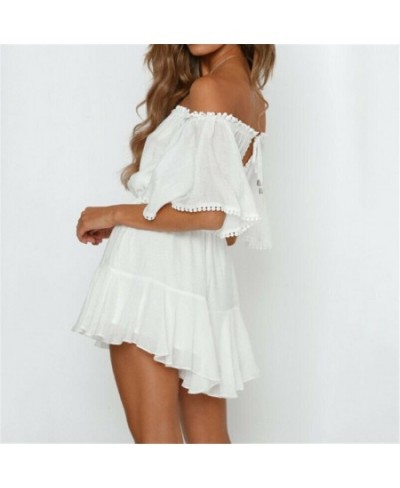 Lace Off Shoulder White Sexy Playsuits Women Big Flare Sleeve Jumpsuits Summer Beach Party Casual Lace Up Romper 2023 Fashion...