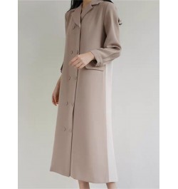 Patchwork Long Blazers For Women Notched Double Breasted Pleated Korean Style Female Fashion Coats Autumn Winter 2R8918 $98.9...