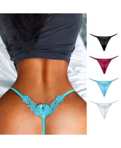 Floral Embroidered Sexy Panties Low Waist G String Temptation Thin Women Underwear Seamless Sex Hollow Out Briefs Thong $13.6...