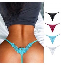 Floral Embroidered Sexy Panties Low Waist G String Temptation Thin Women Underwear Seamless Sex Hollow Out Briefs Thong $13.6...