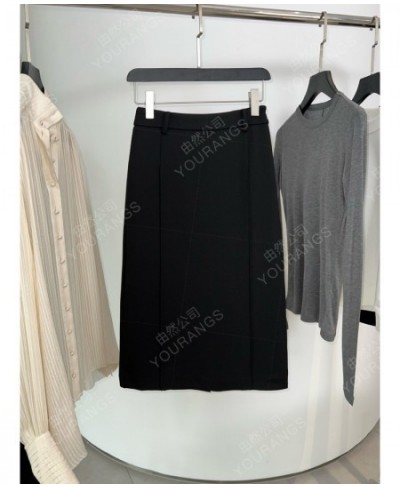 2023 Spring/Summer New Roman Knit Double Pleated Straight Skirt $101.95 - Skirts