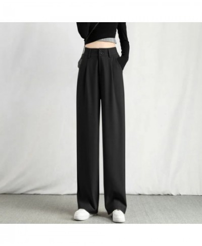 2023 Spring Summer Wide Leg Pants Women Casual High Waist Korean Fashion Office Ladies Elegant Black Straight Suit Trousers $...