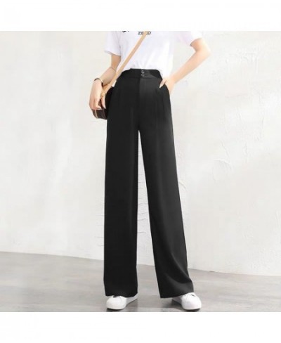 2023 Spring Summer Wide Leg Pants Women Casual High Waist Korean Fashion Office Ladies Elegant Black Straight Suit Trousers $...