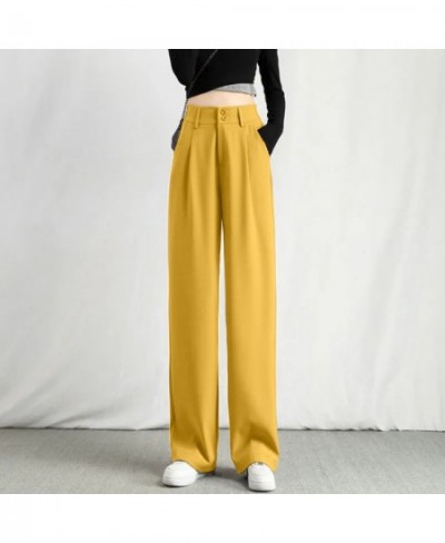 2023 Spring Summer Wide Leg Pants Women Casual High Waist Korean Fashion Office Ladies Elegant Black Straight Suit Trousers $...