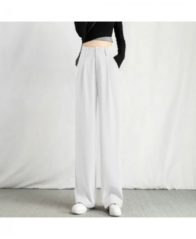 2023 Spring Summer Wide Leg Pants Women Casual High Waist Korean Fashion Office Ladies Elegant Black Straight Suit Trousers $...