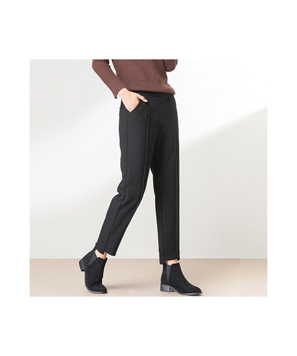 Women Pants Harem Pants Women's Woolen Pants Loose High Waist Ankle-Tied Trousers Pantalones De Mujer $31.59 - Bottoms