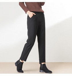 Women Pants Harem Pants Women's Woolen Pants Loose High Waist Ankle-Tied Trousers Pantalones De Mujer $31.59 - Bottoms