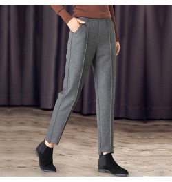 Women Pants Harem Pants Women's Woolen Pants Loose High Waist Ankle-Tied Trousers Pantalones De Mujer $31.59 - Bottoms