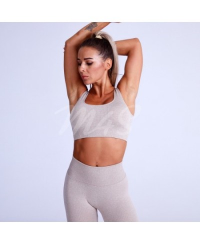 Ribbed Yoga Set Tracksuit Sportswear Ensemble Female 2 Pieces Women Gym Clothes Seamless Gym Workout Fitness Crop Top Legging...