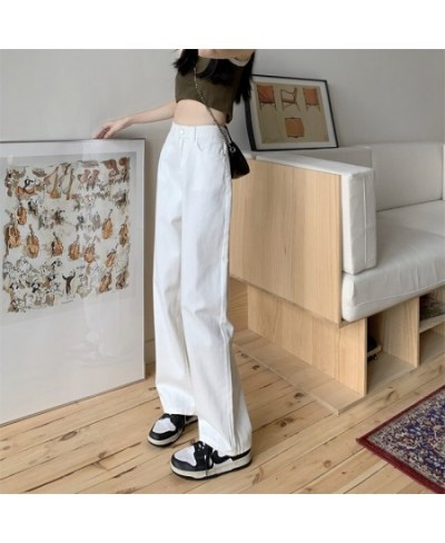 White Jeans Women 2022 High Waist Baggy Streetwear Korean Style Vintage Retro Denim Trousers All-match Summer Джинсы Женские ...