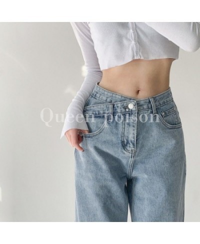 High Waist Jeans Women Loose Solid Mopping Simple Street Denim Trousers Girls Trendy Designed All-match Young Lady Stylish In...