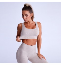 Ribbed Yoga Set Tracksuit Sportswear Ensemble Female 2 Pieces Women Gym Clothes Seamless Gym Workout Fitness Crop Top Legging...