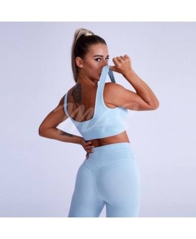 Ribbed Yoga Set Tracksuit Sportswear Ensemble Female 2 Pieces Women Gym Clothes Seamless Gym Workout Fitness Crop Top Legging...