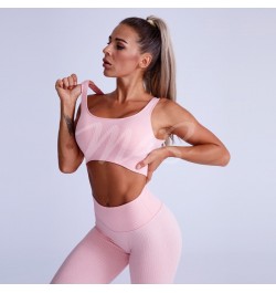 Ribbed Yoga Set Tracksuit Sportswear Ensemble Female 2 Pieces Women Gym Clothes Seamless Gym Workout Fitness Crop Top Legging...