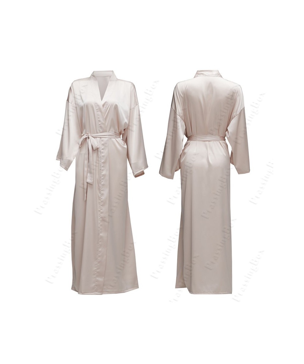 Chiffon Satin Robe Long Bride Robe Custom Name Bridesmaid Robes Maid Of Honor Team Bride Pijama Robe Originale $56.42 - Sleep...