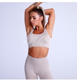 Ribbed Yoga Set Tracksuit Sportswear Ensemble Female 2 Pieces Women Gym Clothes Seamless Gym Workout Fitness Crop Top Legging...