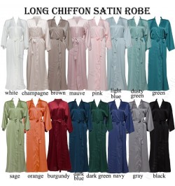 Chiffon Satin Robe Long Bride Robe Custom Name Bridesmaid Robes Maid Of Honor Team Bride Pijama Robe Originale $56.42 - Sleep...