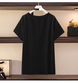 150Kg Plus Size Women's Bust 152 Contrast Stitching T-Shirt Summer Loose Short-Sleeved Fake Two-piece Top 5XL 6XL 7XL 8XL 9XL...