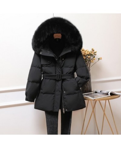 Winter Long Fur Hooded Duck Down Jackets Women Tunic Coat Autumn Pocket Thick Warm Casual Oversize Jacket ED1242 $103.68 - Ja...