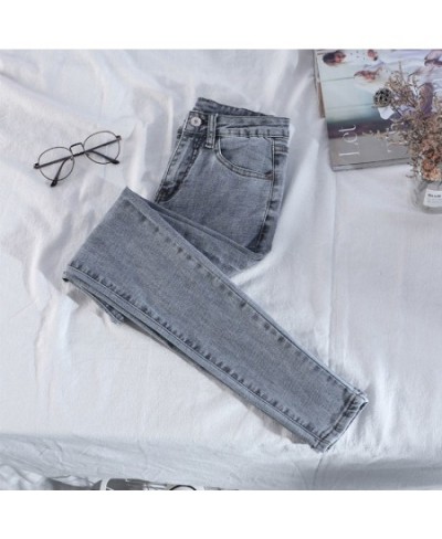 Woman Jeans Pants Light-Colored Jeans Women's Ankle-Length Pencil Pants Pantalones Vaqueros Mujer $38.49 - Jeans