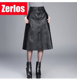 women Winter midi skirt 2023 spring womens high waist PU leather skirt faldas vintage saias plus size M-4XL fashion $55.67 - ...