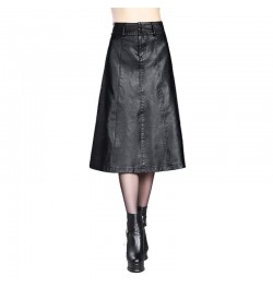 women Winter midi skirt 2023 spring womens high waist PU leather skirt faldas vintage saias plus size M-4XL fashion $55.67 - ...