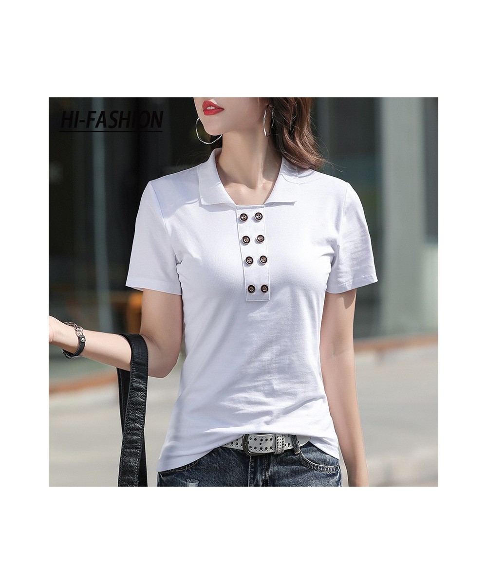 Women Office Lapel T-Shirt Korean Summer Short Sleeve Tshirt 2022 Spring Casual Lady Tops Tee Female Clothing $29.74 - Tops &...