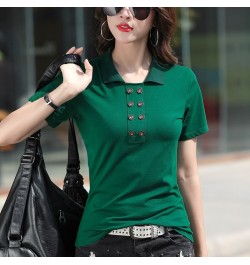 Women Office Lapel T-Shirt Korean Summer Short Sleeve Tshirt 2022 Spring Casual Lady Tops Tee Female Clothing $29.74 - Tops &...