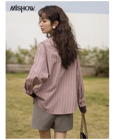 Shirts for Women 2023 Spring Vintage Double-layer Collar Striped Blouse Elegant Casual Long Sleeve Female Tops MXC11C0677 $69...