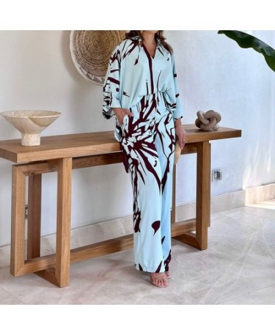 Oversize Women's Pajama Set Print Three Quarter Sleeve Ladies Sleepwear Summer Spring Loose 2 Pcs with Pant Home Cloth Female...