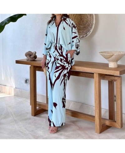 Oversize Women's Pajama Set Print Three Quarter Sleeve Ladies Sleepwear Summer Spring Loose 2 Pcs with Pant Home Cloth Female...