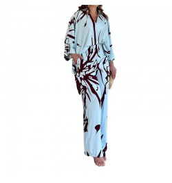 Oversize Women's Pajama Set Print Three Quarter Sleeve Ladies Sleepwear Summer Spring Loose 2 Pcs with Pant Home Cloth Female...