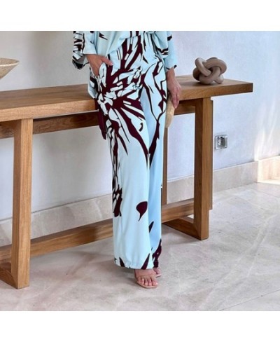 Oversize Women's Pajama Set Print Three Quarter Sleeve Ladies Sleepwear Summer Spring Loose 2 Pcs with Pant Home Cloth Female...