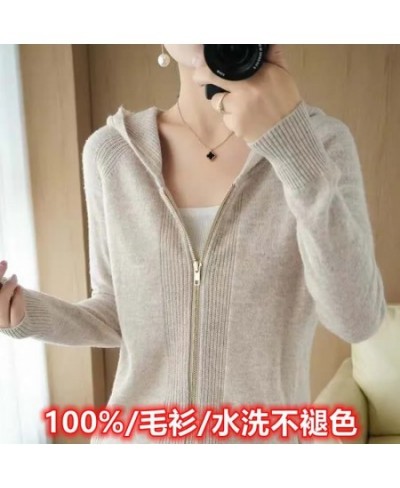 Spring Autumn Knitted Cardigan Hooded Jacket Women Zipper Sweater 2022 New Solid Color Slim Coat All-Match Short Female Top $...