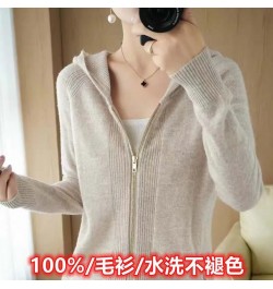 Spring Autumn Knitted Cardigan Hooded Jacket Women Zipper Sweater 2022 New Solid Color Slim Coat All-Match Short Female Top $...