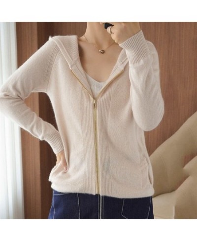 Spring Autumn Knitted Cardigan Hooded Jacket Women Zipper Sweater 2022 New Solid Color Slim Coat All-Match Short Female Top $...