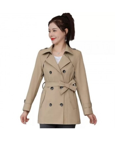 Trench Coat Women Autumn 2022 Double Breasted Slim Casual Windbreaker Overcoat Female Clothing Lining With Belt Long Sleeved ...