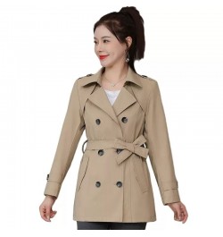 Trench Coat Women Autumn 2022 Double Breasted Slim Casual Windbreaker Overcoat Female Clothing Lining With Belt Long Sleeved ...