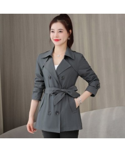 Trench Coat Women Autumn 2022 Double Breasted Slim Casual Windbreaker Overcoat Female Clothing Lining With Belt Long Sleeved ...